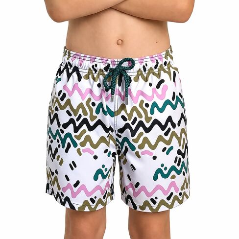 Capelle Miami Dad & Son Matching Swim Trunks - Line Rush - Orchid and Kelp in Saudi Arabia