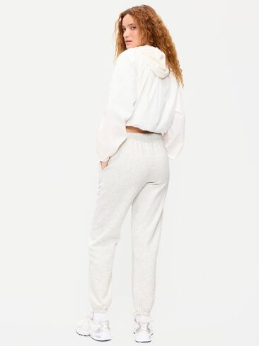 Old Navy High-Waisted Cinched-Ankle Sweatpants - Light Gray Heather in Saudi Arabia
