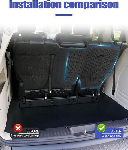 Cargo Liners Backrest Mat Compatible with Dodge Grand Caravan 7 Seat Accessories 2008-2021 Rear Trunk Mat Rear Seat Back Cover Protector All Weather Anti-Slip Split Dog Liner in Saudi Arabia