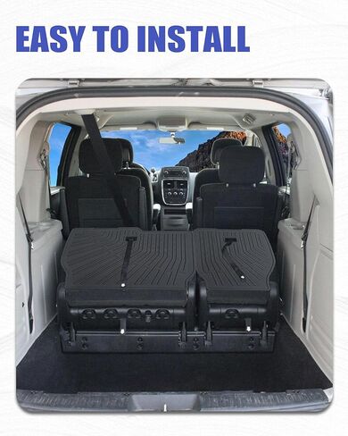 Cargo Liners Backrest Mat Compatible with Dodge Grand Caravan 7 Seat Accessories 2008-2021 Rear Trunk Mat Rear Seat Back Cover Protector All Weather Anti-Slip Split Dog Liner in Saudi Arabia