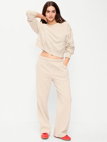 بنطال رياضي واسع الأرجل من الصوف عالي الخصر من Old Navy - Wish Bone in Saudi Arabia
