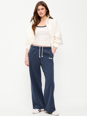 Old Navy High-Waisted Fleece Wide-Leg Sweatpants - Dusk Navy in Saudi Arabia