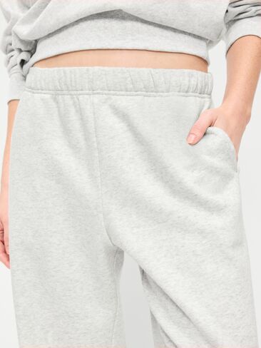Old Navy High-Waisted Fleece Wide-Leg Sweatpants - Light Gray Heather in Saudi Arabia