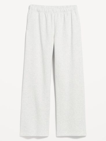 Old Navy High-Waisted Fleece Wide-Leg Sweatpants - Light Gray Heather in Saudi Arabia