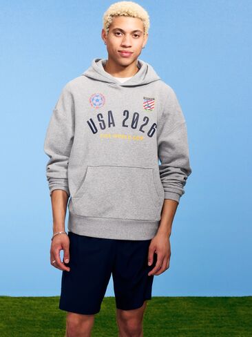 Old Navy FIFA World Cup 26™ USA Oversized Pullover Hoodie for Men - Heather Gray in Saudi Arabia