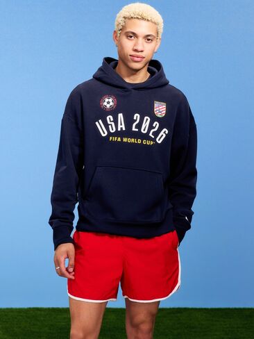 Old Navy FIFA World Cup 26™ USA Oversized Pullover Hoodie for Men - Navy Blue in Saudi Arabia