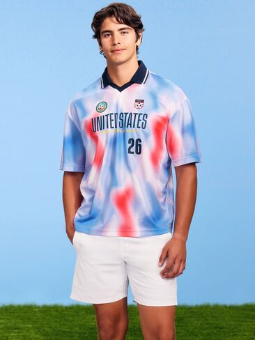 Old Navy FIFA World Cup 26™ USA Lifestyle Collared Jersey T-Shirt for Men - USA in Saudi Arabia