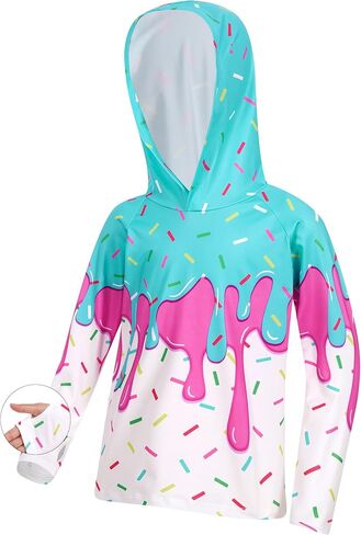 قميص صيد للأولاد الصغار بعامل حماية من أشعة الشمس 50+ سريع الجفاف وغطاء للرأس للحماية من الشمس مع فتحة إبهام 7-14 سنة in Kuwait