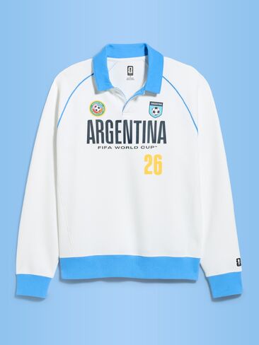 Old Navy FIFA World Cup 26™ Argentina Dynamic Fleece Collared Graphic Sweatshirt for Men - ARGENTINA in Saudi Arabia