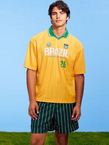 Old Navy FIFA World Cup 26™ Brazil Lifestyle Collared Jersey T-Shirt for Men - Brazil in Saudi Arabia