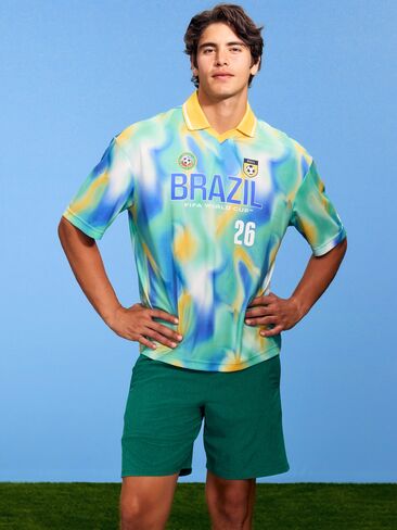 Old Navy FIFA World Cup 26™ Brazil Lifestyle Collared Jersey T-Shirt for Men - Brazil in Saudi Arabia