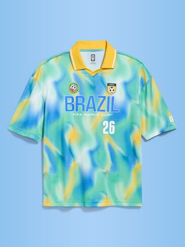 Old Navy FIFA World Cup 26™ Brazil Lifestyle Collared Jersey T-Shirt for Men - Brazil in Saudi Arabia