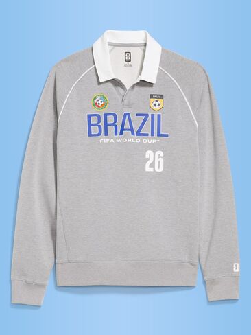 سويت شيرت بطبعة جرافيك بياقة صوف ديناميكي للرجال من Old Navy كأس العالم FIFA 26™ البرازيل - البرازيل in Kuwait