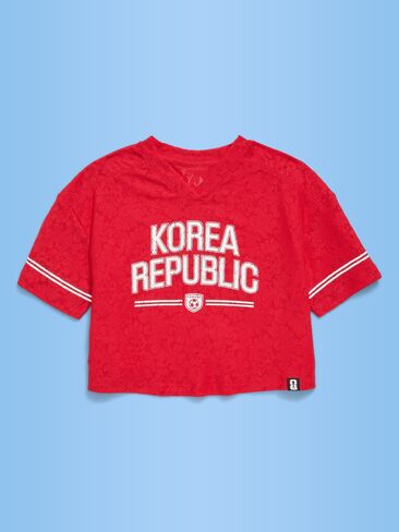 تيشيرت Old Navy كأس العالم لكرة القدم 26™ كوريا الجنوبية بتصميم مربع الشكل برقبة على شكل حرف V للبنات - كوريا الجنوبية in Kuwait