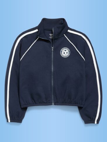 Old Navy Dynamic Fleece USA Full-Zip Graphic Jacket for Girls - Navy Blue in Saudi Arabia