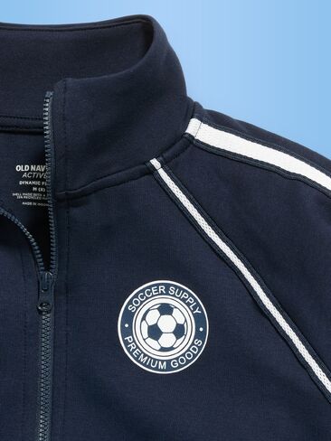 Old Navy Dynamic Fleece USA Full-Zip Graphic Jacket for Girls - Navy Blue in Saudi Arabia