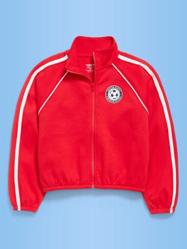 جاكيت برسومات بسحاب كامل للفتيات من Old Navy Dynamic Fleece USA - أحمر روبي in Saudi Arabia