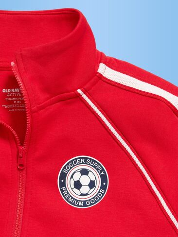 جاكيت برسومات بسحاب كامل للفتيات من Old Navy Dynamic Fleece USA - أحمر روبي in Saudi Arabia