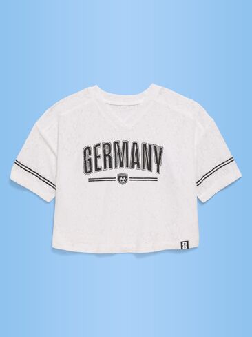 Old Navy FIFA World Cup 26™ Germany Boxy Lace V-Neck T-Shirt for Girls - Germany in Saudi Arabia
