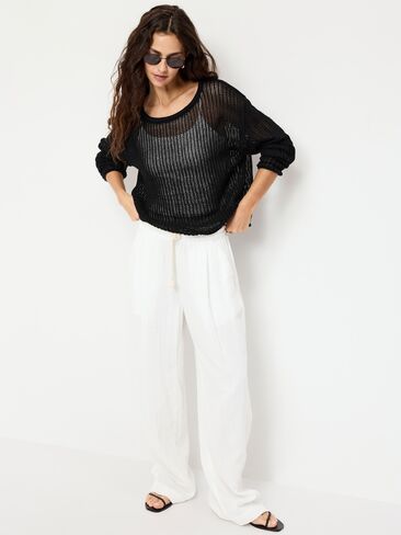 Old Navy Open-Stitch Cropped Sweater - Black Jack in Saudi Arabia