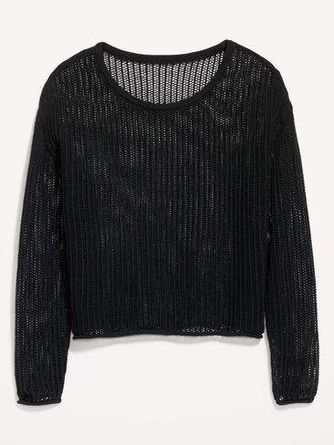 Old Navy Open-Stitch Cropped Sweater - Black Jack in Saudi Arabia