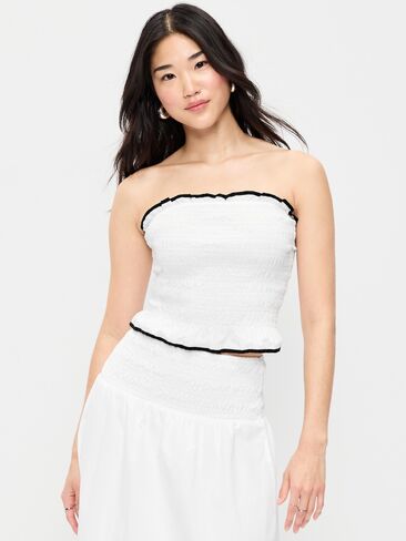 Old Navy Smocked Bodice Tube Top - الزنابق البيضاء in Saudi Arabia