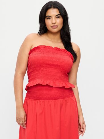 Old Navy Smocked Bodice Tube Top - سكوتي ريد in Saudi Arabia