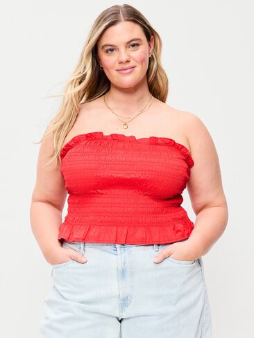 Old Navy Smocked Bodice Tube Top - سكوتي ريد in Saudi Arabia