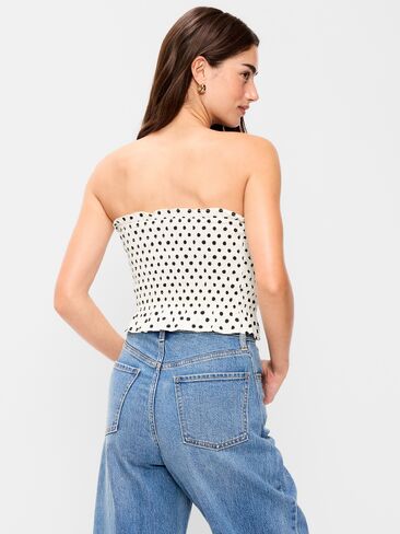 Old Navy Smocked Bodice Tube Top - Black & White Dots in Saudi Arabia