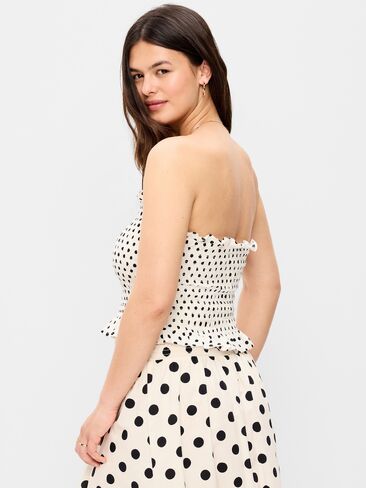 Old Navy Smocked Bodice Tube Top - Black & White Dots in Saudi Arabia