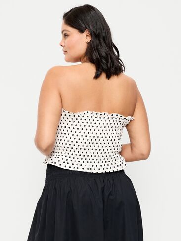 Old Navy Smocked Bodice Tube Top - Black & White Dots in Saudi Arabia