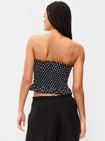 Old Navy Smocked Bodice Tube Top - Black Dots in Saudi Arabia
