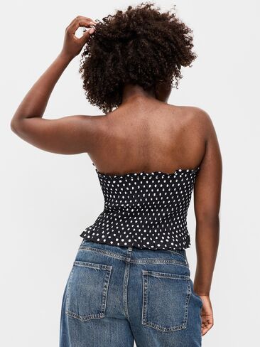 Old Navy Smocked Bodice Tube Top - Black Dots in Saudi Arabia