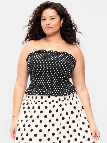 Old Navy Smocked Bodice Tube Top - Black Dots in Saudi Arabia