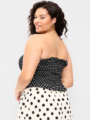 Old Navy Smocked Bodice Tube Top - Black Dots in Saudi Arabia