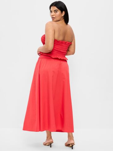 Old Navy Twill Smocked-Waist Maxi Skirt - Scotty Red in Saudi Arabia