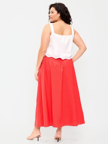 Old Navy Twill Smocked-Waist Maxi Skirt - Scotty Red in Saudi Arabia