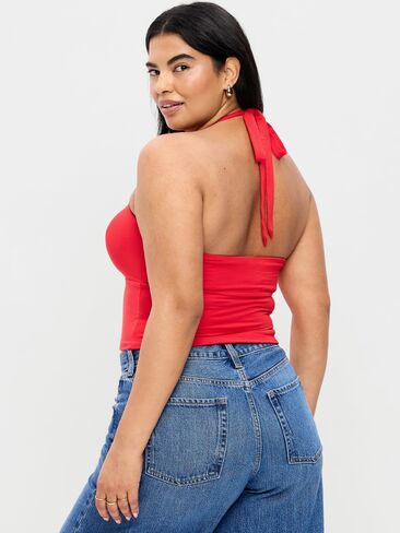 Old Navy Short-Sleeve Jersey Smocked-Front Top - Scotty Red in Saudi Arabia