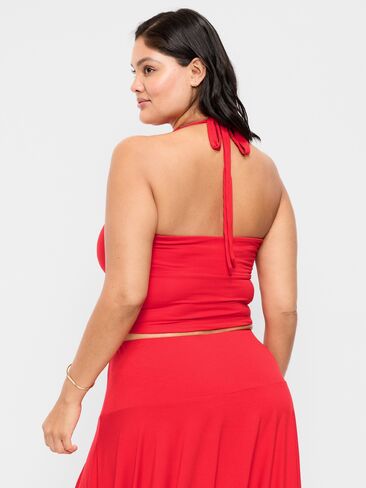 Old Navy Short-Sleeve Jersey Smocked-Front Top - Scotty Red in Saudi Arabia
