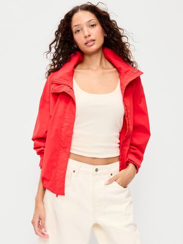 Old Navy Full-Zip Poplin Jacket - Scotty Red in Saudi Arabia