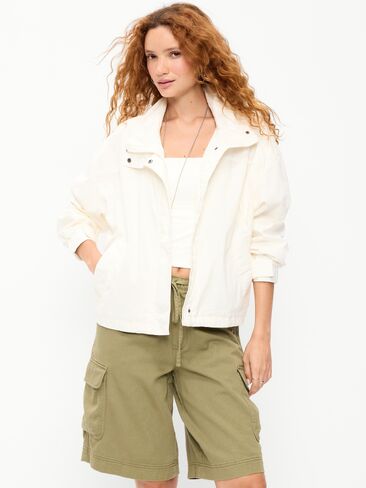 Old Navy Full-Zip Poplin Jacket - Sea Salt in Saudi Arabia