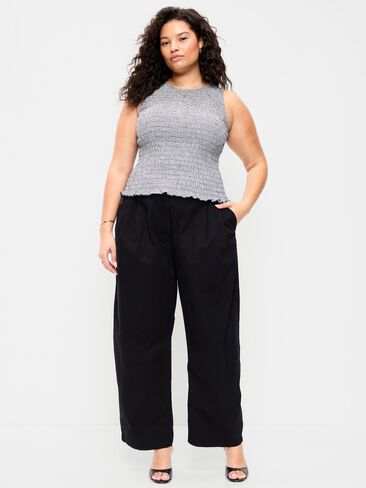 Old Navy Mid-Rise Twill Barrel-Leg Pants - Black Jack in Saudi Arabia