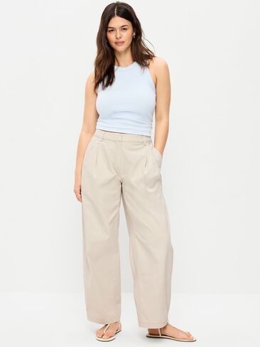 Old Navy Mid-Rise Twill Barrel-Leg Pants - A Shore Thing in Saudi Arabia
