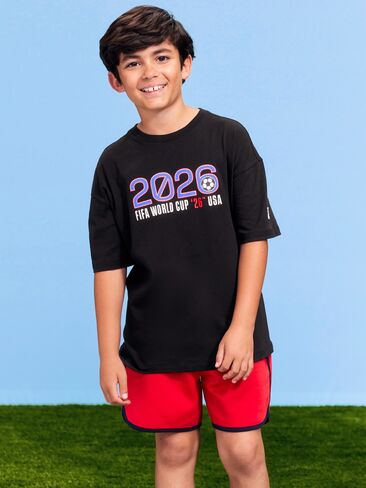 تي شيرت Old Navy كأس العالم لكرة القدم 26™ FIFA كبير الحجم للأطفال - بلاك جاك in Saudi Arabia