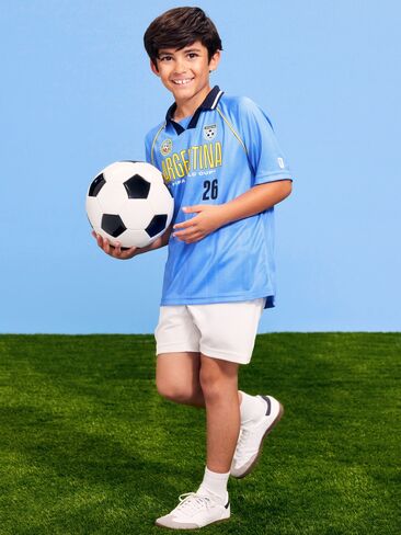 تي شيرت جيرسي بياقة بنمط الحياة الأرجنتيني لكأس العالم FIFA 26™ من Old Navy للأطفال - الأرجنتين in Saudi Arabia