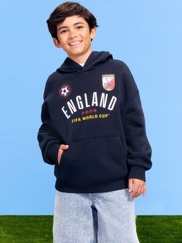 Old Navy FIFA World Cup 26™ England Oversized Pullover Hoodie for Boys - England in Saudi Arabia