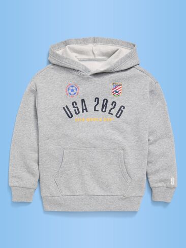 Old Navy FIFA World Cup 26™ USA Oversized Pullover Hoodie for Boys - Heather Gray in Saudi Arabia