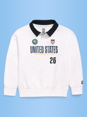 Old Navy FIFA World Cup 26™ USA Dynamic Fleece Collared Graphic Sweatshirt for Kids - USA in Saudi Arabia