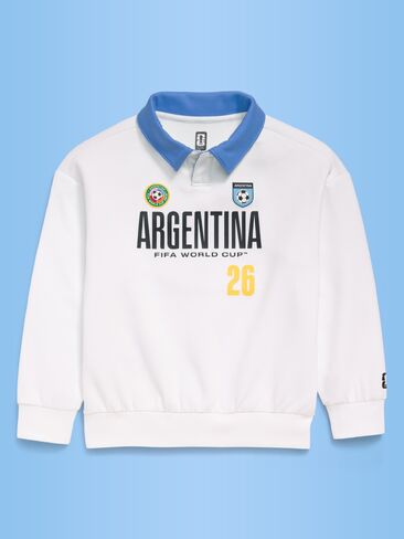 Old Navy FIFA World Cup 26™ Argentina Dynamic Fleece Collared Graphic Sweatshirt for Kids - ARGENTINA in Saudi Arabia