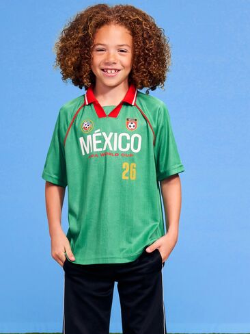 تي شيرت جيرسي بياقة بنمط الحياة المكسيكية لكأس العالم FIFA 26™ Old Navy للأطفال - المكسيك in Kuwait